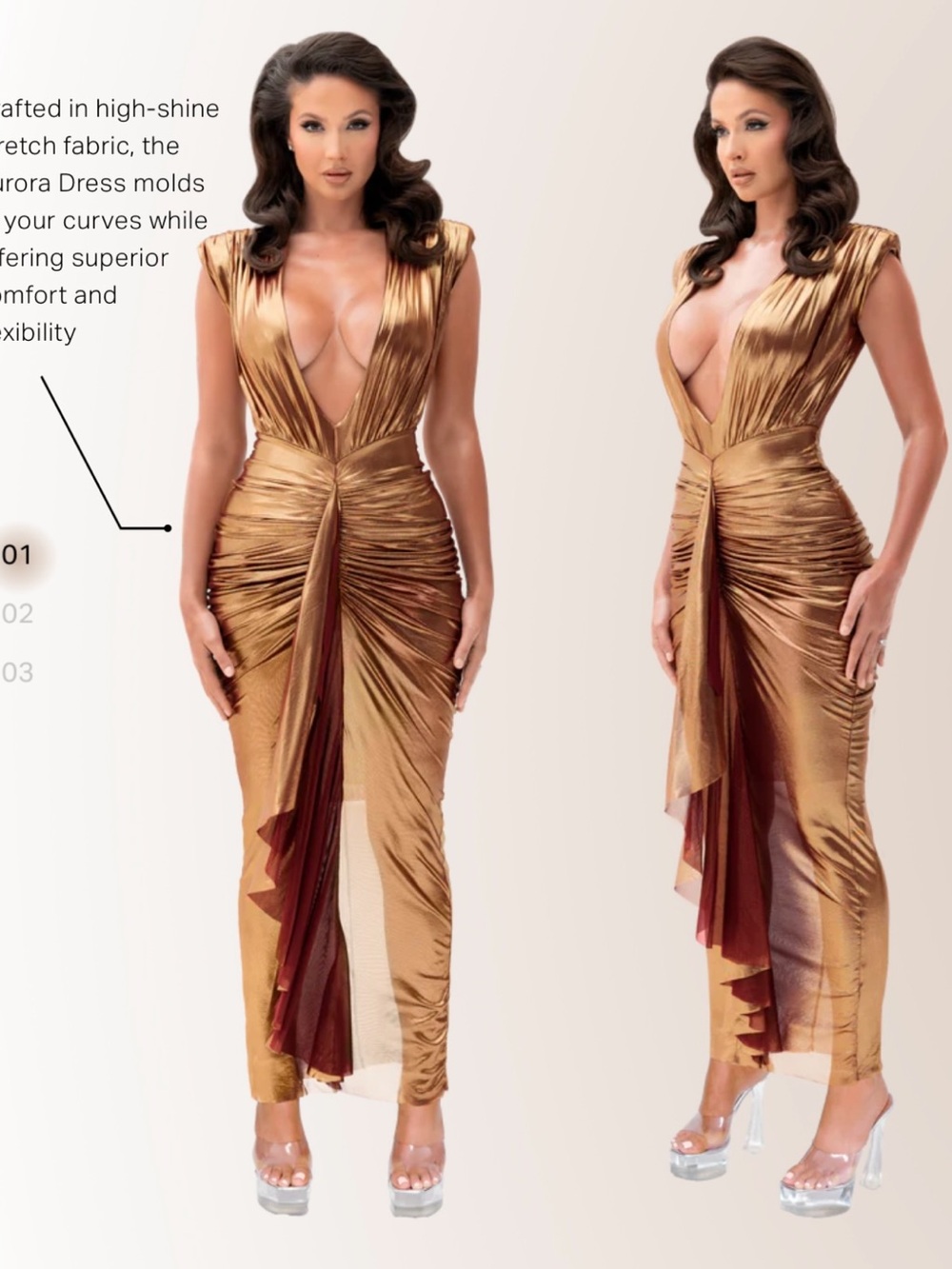 Coucoo Aurora Dress - Molten Gold